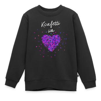 Konfetti im Herzen Fasching Karneval Konfetti - Kinder Premium Organic Sweatshirt - Schwarz - Vorne - AI Model Kid Female (0cm)