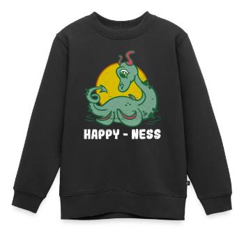 Heureux - Ness - Loch Ness Nessie Monster - Sweat Premium enfant bio - noir - Devant - AI Model Kid Female (0cm)