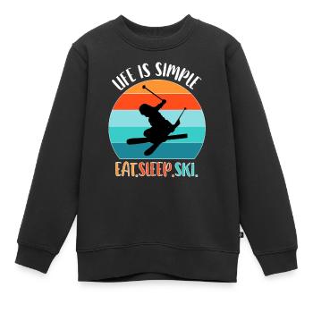Ski ski Skieurs Vacances au ski - Sweat Premium enfant bio - noir - Devant - AI Model Kid Female (0cm)
