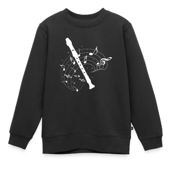 Block Flute Gift - Kids Premium Organic Sweatshirt - black - Front - AI Model Kid Female (0cm)