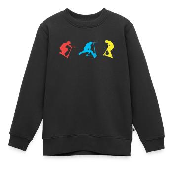 Trottinette - Sweat Premium enfant bio - noir - Devant - AI Model Kid Female (0cm)