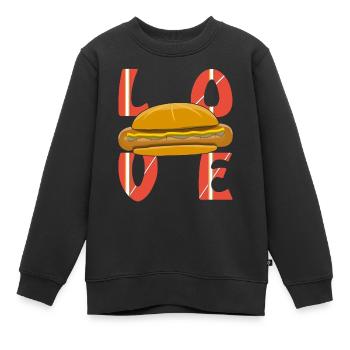 LOVE BRATWURST - Kinder Premium Organic Sweatshirt - Schwarz - Vorne - AI Model Kid Female (0cm)