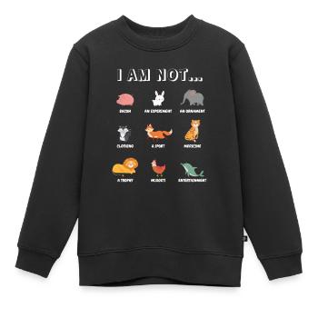 Je ne suis pas... Bien-être animal Militants des droits des animaux - Sweat Premium enfant bio - noir - Devant - AI Model Kid Female (0cm)