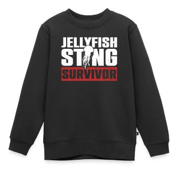Survivant de la piqûre de méduse - Qualle Medusa - Sweat Premium enfant bio - noir - Devant - AI Model Kid Female (0cm)