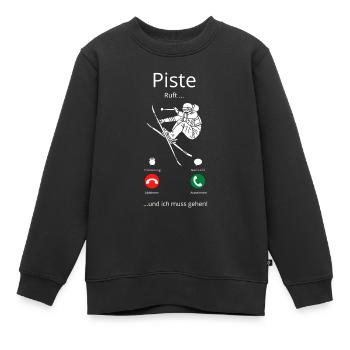 Skipisten Rufen Skiläufer Skischuhe Skigebiet - Kinder Premium Organic Sweatshirt - Schwarz - Vorne - AI Model Kid Female (0cm)