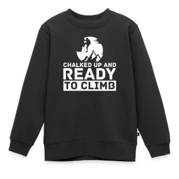Klettern Bergsport Kletterer - Kinder Premium Organic Sweatshirt - Schwarz - Vorne - AI Model Kid Female (0cm)
