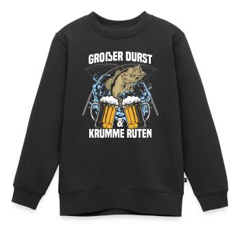 Großer Durst und krumme Ruten - Angler - Kinder Premium Organic Sweatshirt - Schwarz - Vorne - AI Model Kid Female (0cm)