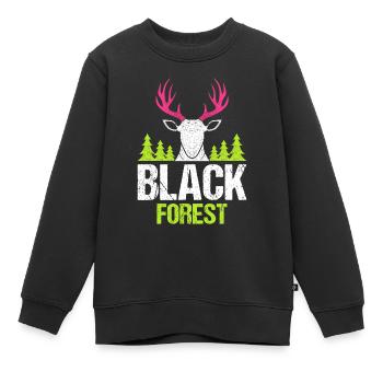 Black Forest Hirschgeweih Pink - Kinder Premium Organic Sweatshirt - Schwarz - Vorne - AI Model Kid Female (0cm)