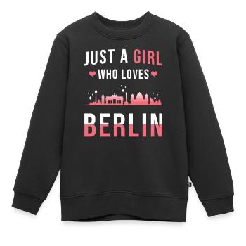 Berlin - Kinder Premium Organic Sweatshirt - Schwarz - Vorne - AI Model Kid Female (0cm)