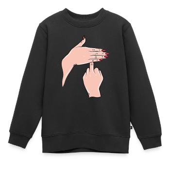 Sarkasmus Ironie freche Diva Zyniker Mittelfinger - Kinder Premium Organic Sweatshirt - Schwarz - Vorne - AI Model Kid Female (0cm)