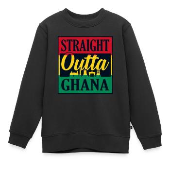 Ghana - Kinder Premium Organic Sweatshirt - Schwarz - Vorne - AI Model Kid Female (0cm)