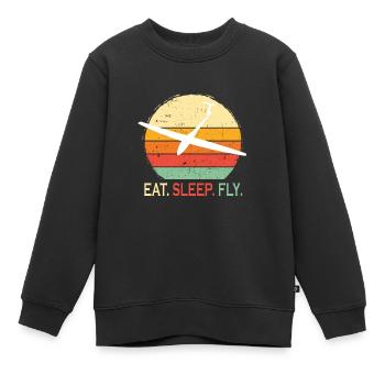 Planeurs et planeurs - Sweat Premium enfant bio - noir - Devant - AI Model Kid Female (0cm)