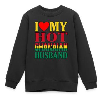 Ghana - Kinder Premium Organic Sweatshirt - Schwarz - Vorne - AI Model Kid Female (0cm)