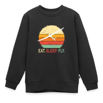 Planeurs et planeurs - Sweat Premium enfant bio - noir - Devant - AI Model Kid Female (0cm)