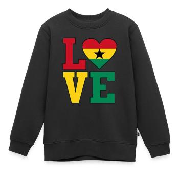 Ghana - Kinder Premium Organic Sweatshirt - Schwarz - Vorne - AI Model Kid Female (0cm)