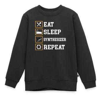 Musique de synthétiseur - Sweat Premium enfant bio - noir - Devant - AI Model Kid Female (0cm)