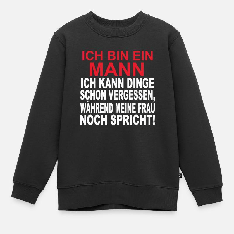 Ich bin ein Mann. - Kinder Premium Organic Sweatshirt - Schwarz