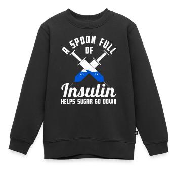 Diabetiker Insulin Diabetes Warrior Awareness - Kinder Premium Organic Sweatshirt - Schwarz - Vorne - AI Model Kid Female (0cm)