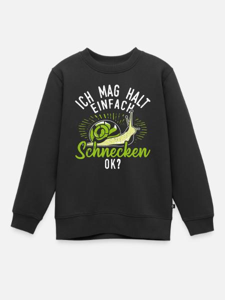 Schnecke Schnecken - Ich mag halt einfach Schnecke - Kinder Premium Organic Sweatshirt - Schwarz