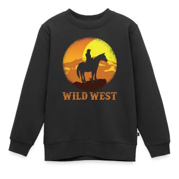 Wild West Cowboy - Kinder Premium Organic Sweatshirt - Schwarz - Vorne - AI Model Kid Female (0cm)