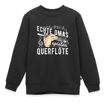 Musik Instrument Flöte | Querflöte - Kinder Premium Organic Sweatshirt - Schwarz - Vorne - AI Model Kid Female (0cm)