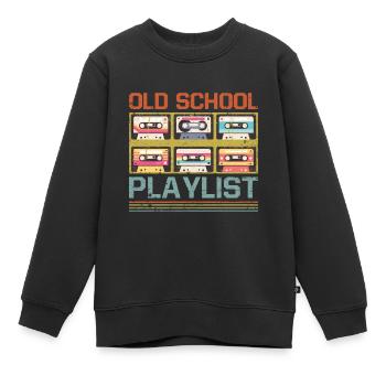 Old School Playlist Cassette Cassette Musique Rétro années 80 - Sweat Premium enfant bio - noir - Devant - AI Model Kid Female (0cm)