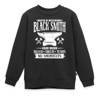 Schmied Schmiede - Kinder Premium Organic Sweatshirt - Schwarz - Vorne - AI Model Kid Female (0cm)