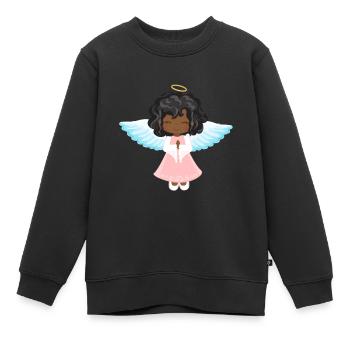 Christkind Afrodeutsch Afroamerikanisch Schwarz - Kinder Premium Organic Sweatshirt - Schwarz - Vorne - AI Model Kid Female (0cm)