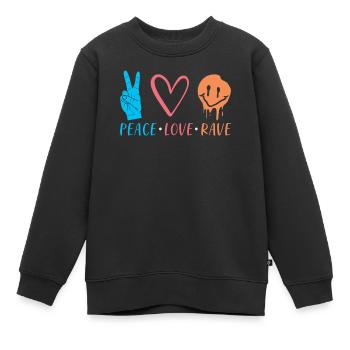 Rave - Kinder Premium Organic Sweatshirt - Schwarz - Vorne - AI Model Kid Female (0cm)