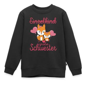 Einzelkind Große Schwester Fuchs Schwestern - Kinder Premium Organic Sweatshirt - Schwarz - Vorne - AI Model Kid Female (0cm)
