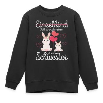 Einzelkind Ich werde Große Schwester Hasen Mädchen - Kinder Premium Organic Sweatshirt - Schwarz - Vorne - AI Model Kid Female (0cm)