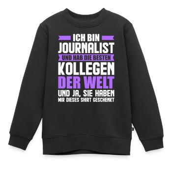 Journalist Journalismus Reporter Zeitung - Kinder Premium Organic Sweatshirt - Schwarz - Vorne - AI Model Kid Female (0cm)