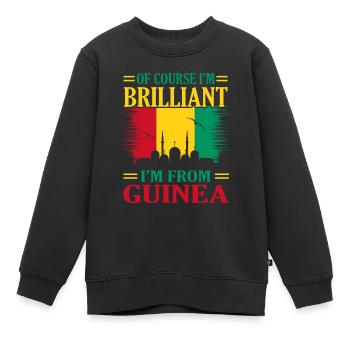 Guinée - Sweat Premium enfant bio - noir - Devant - AI Model Kid Female (0cm)