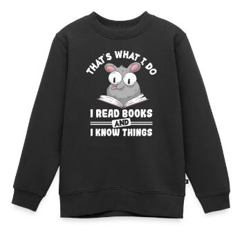 Lesen Leser - Kinder Premium Organic Sweatshirt - Schwarz - Vorne - AI Model Kid Female (0cm)