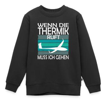 Segelfliegen und Segelflieger - Kinder Premium Organic Sweatshirt - Schwarz - Vorne - AI Model Kid Female (0cm)