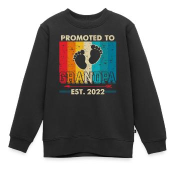 Befördert zum Opa Est 2022 Retro Neuer Großvater P - Kinder Premium Organic Sweatshirt - Schwarz - Vorne - AI Model Kid Female (0cm)