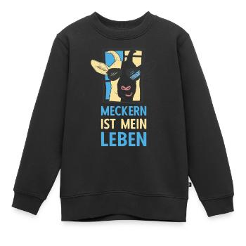 Meckern ist mein Leben Cooler Ziegenbock Spruch - Kinder Premium Organic Sweatshirt - Schwarz - Vorne - AI Model Kid Female (0cm)