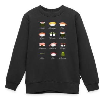 sushi kit overview menu japan manga food - Kids Premium Organic Sweatshirt - black - Front - AI Model Kid Female (0cm)