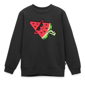 Fruit de pastèque Mignon Relaxant - Sweat Premium enfant bio - noir - Devant - AI Model Kid Female (0cm)