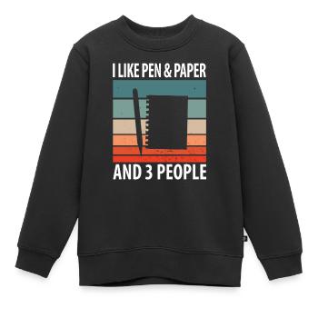 Stylo & Papier - Sweat Premium enfant bio - noir - Devant - AI Model Kid Female (0cm)
