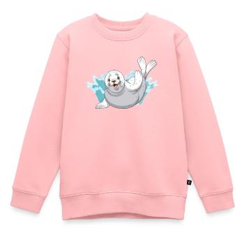 Robben Süße Robbe Seelöwe Seehund - Kinder Premium Organic Sweatshirt - Rosa - Vorne - AI Model Kid Female (0cm)