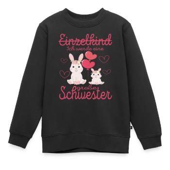 Einzelkind Ich Werde Große Schwester Geschwister - Kinder Premium Organic Sweatshirt - Schwarz - Vorne - AI Model Kid Female (0cm)