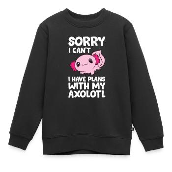 Ich kann leider nicht, ich habe Pläne mit meinem - Kinder Premium Organic Sweatshirt - Schwarz - Vorne - AI Model Kid Female (0cm)