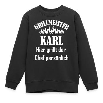 Grillmeister Karl Chef - Kinder Premium Organic Sweatshirt - Schwarz - Vorne - AI Model Kid Female (0cm)