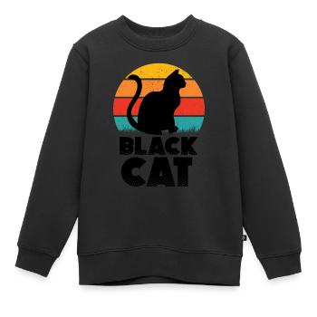 Schwarze Katze - Kinder Premium Organic Sweatshirt - Schwarz - Vorne - AI Model Kid Female (0cm)