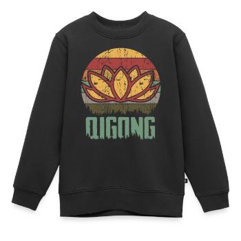 Retro Qigong Qi Gong Tai Chi Chigong - Kinder Premium Organic Sweatshirt - Schwarz - Vorne - AI Model Kid Female (0cm)