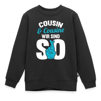Cousin und Cousine - Kinder Premium Organic Sweatshirt - Schwarz - Vorne - AI Model Kid Female (0cm)