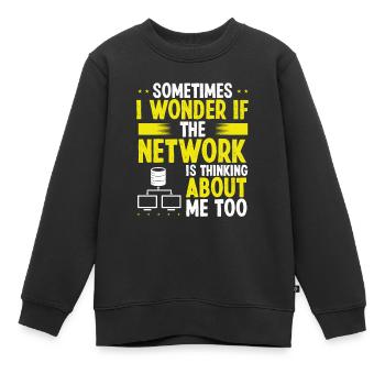 Network Engineer Server Engineering Cloud Networks - Kids Premium Organic Sweatshirt - black - Front - AI Model Kid Female (0cm)