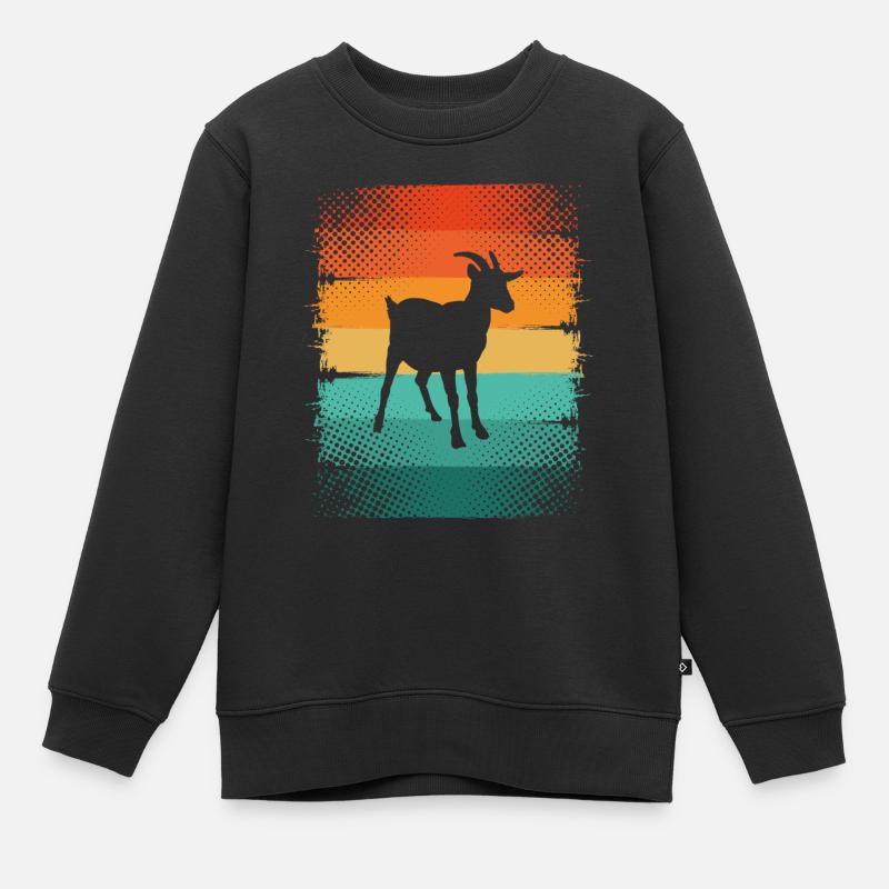Ziege - Kinder Premium Organic Sweatshirt - Schwarz