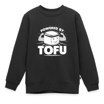 Propulsé par le tofu, végétarien au soja durable - Sweat Premium enfant bio - noir - Devant - AI Model Kid Female (0cm)